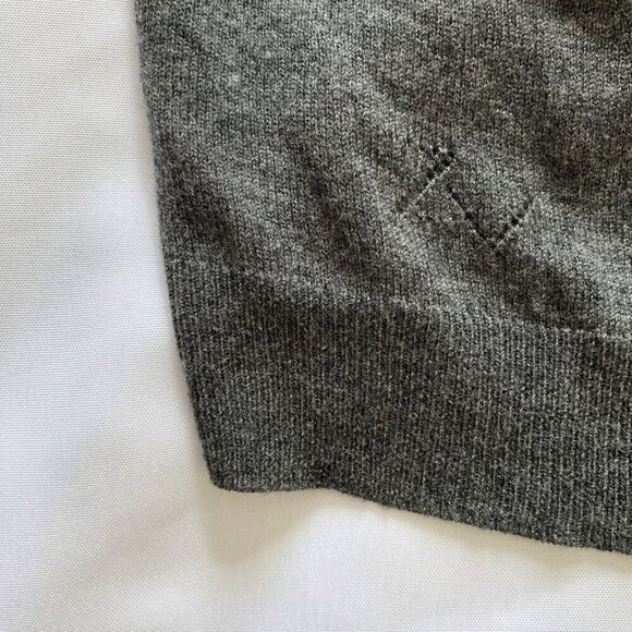 ZADIG & VOLTAIRE TRANE LC WOOL CASHMERE LEATHER GREY KNIT CARDIGAN - M - Picture 10 of 11